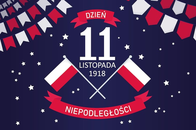 Biglietto d'auguri per banner vettoriale per il giorno dell'indipendenza della Polonia Vacanze polacche 11 novembre