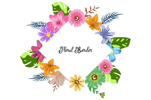 Biglietto d'invito per matrimonio con ornamenti floreali e decorazioni con piante e fiori colorati