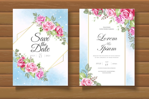 Biglietto d'invito per matrimonio floreale elegante e bello