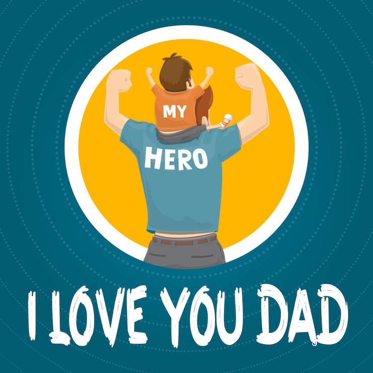 Vettore biglietto di auguri con un bel messaggio del vettore premium del poster della festa del papà o del papà