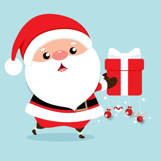 Biglietto di auguri di Natale con illustrazione vettoriale di Babbo Natale di Natale