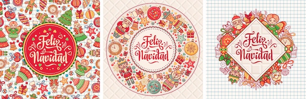 Biglietto di auguri di Natale Feliz Navidad. Vacanza spagnola