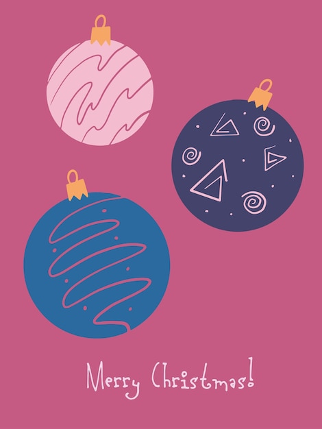 Biglietto di auguri natalizio minimalista con decorazioni natalizie per cartoline