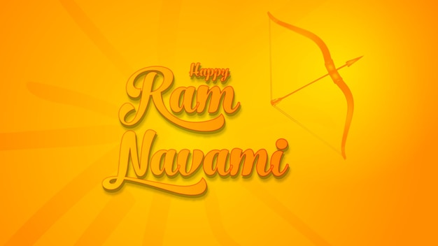 Biglietto di auguri per il festival tradizionale Happy Ram Navami con freccia e chokro