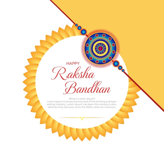 Biglietto di auguri Raksha Bandhan con mandala e testo Illustrazione vettoriale