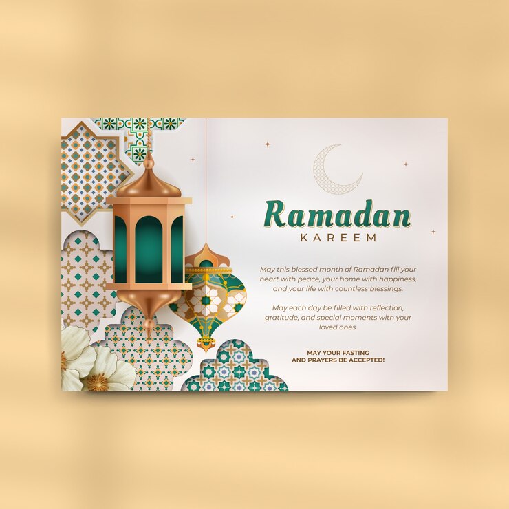 Vettore biglietto di auguri ramadan kareem