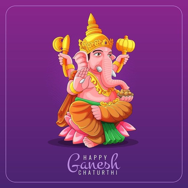 Biglietto di auguri vettoriale Ganesh chaturthi