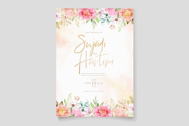 Biglietto di auguri vintage fatto a mano con margherita e fiore di rosa