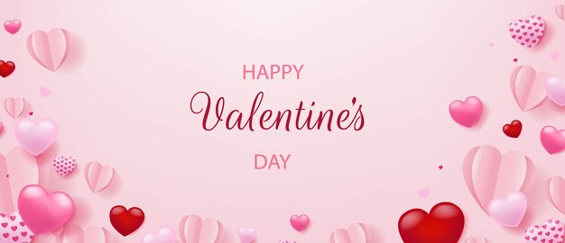 Biglietto di San Valentino con bordo di cuori