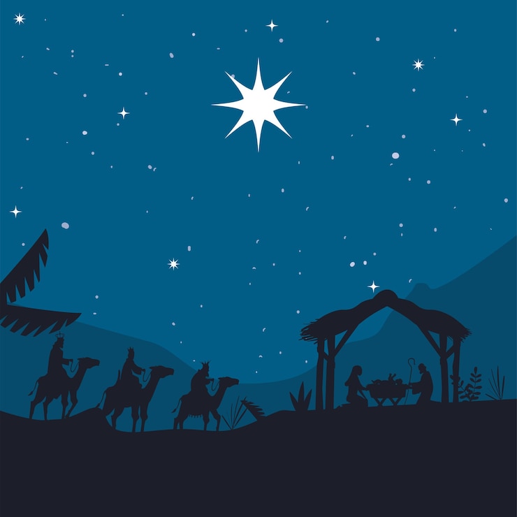 Vettore biglietto presepe