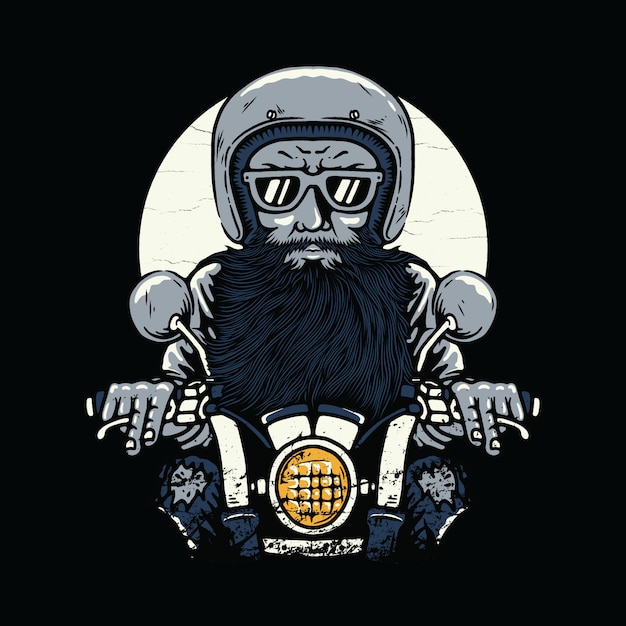 Biker Rider Horror Illustration