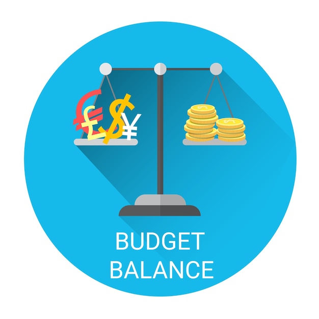Bilancia di bilancio Bilancia Icona di economia aziendale