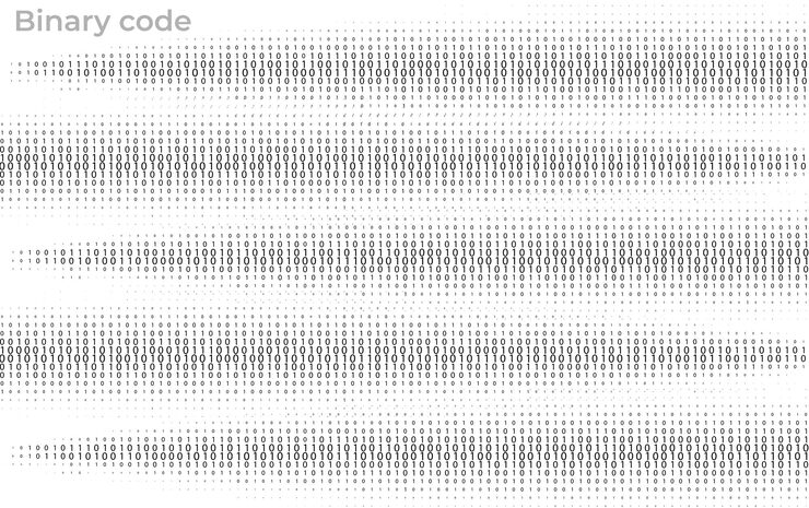 Vettore binary code data stream abstract digital flow and matrix visualization background futuristic cyber network programming and technology concept for science and innovation