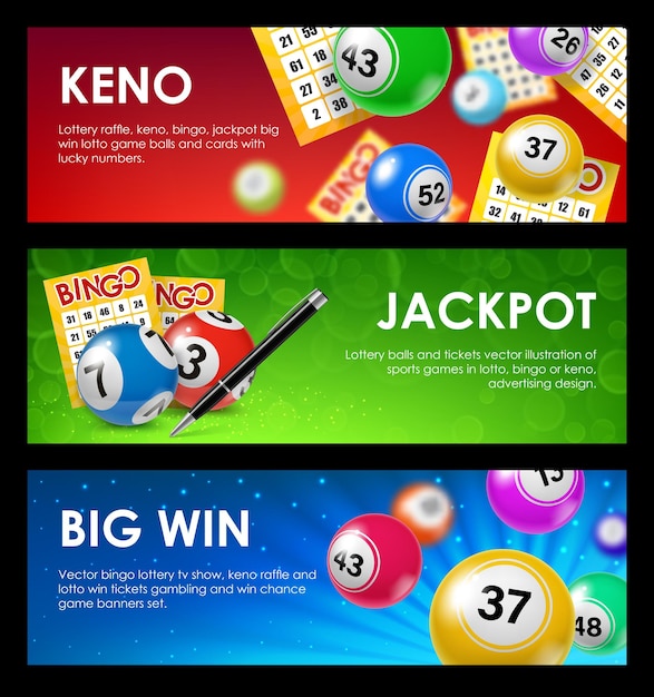 Bingo e keno lotteria palle biglietti striscioni