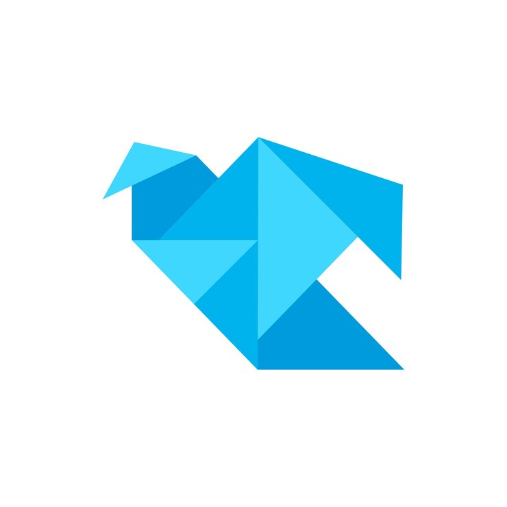 Vettore bird origami logo design vettore icona simbolo modello illustrazione