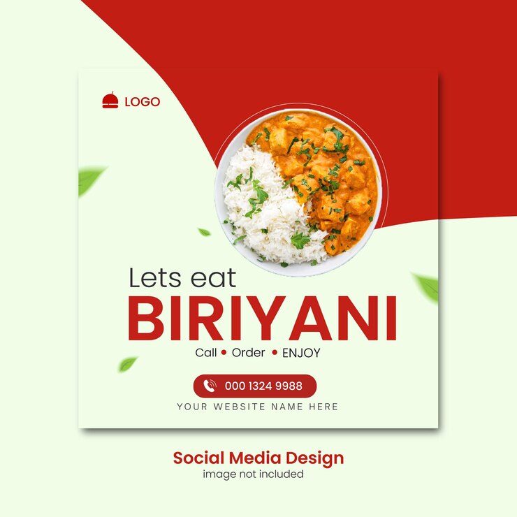 Biriyani Food Post Design per i social media
