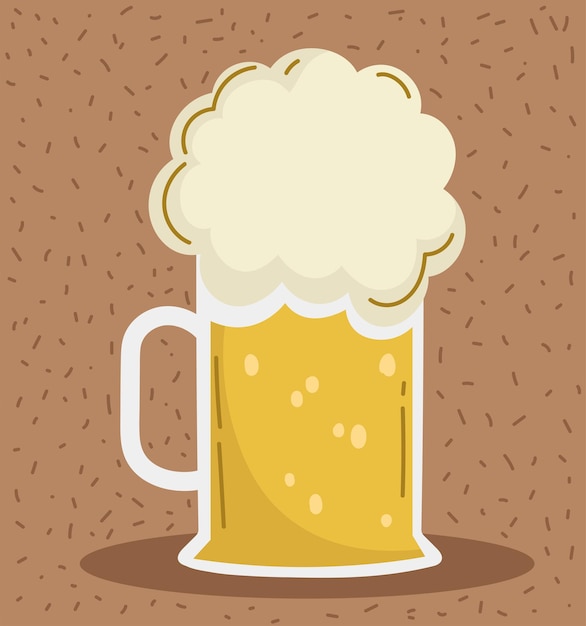 Birra fredda con schiuma