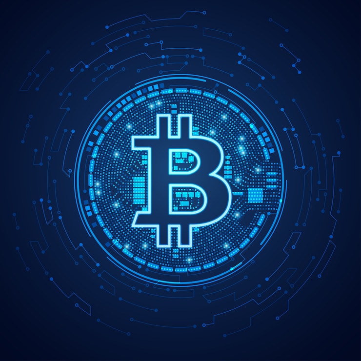 Vettore bitcoin punteggiato