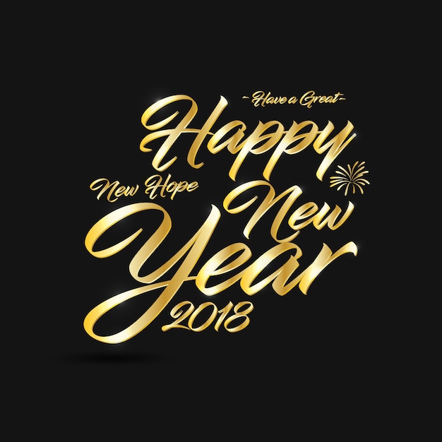 Black and Gold-Happy New Year