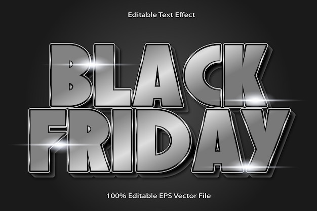 Black Friday Effetto di testo modificabile in rilievo Stile gradiente dei cartoni animati