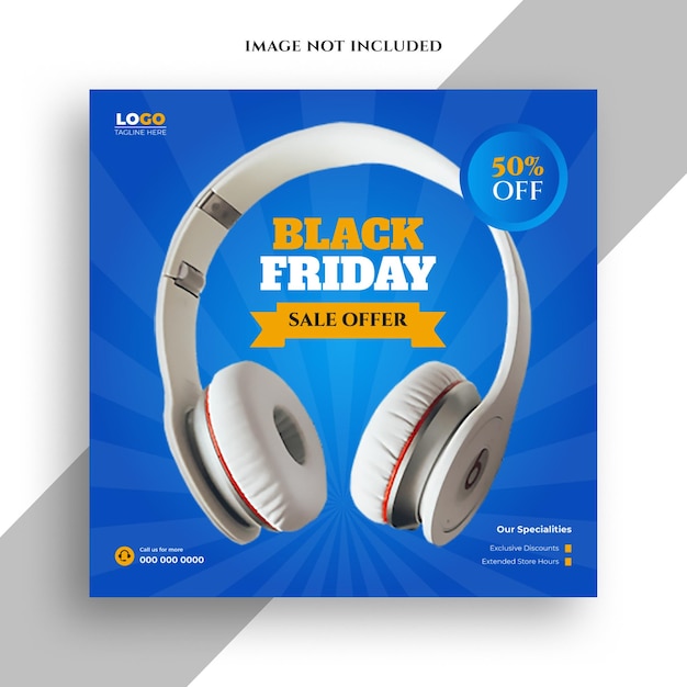 Black Friday Sale Social Media Post su Instagram o modello di banner web