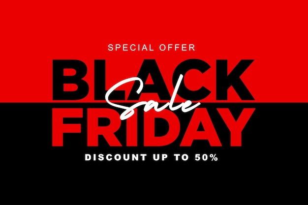 Black Friday Template Design con sfondo rosso e nero