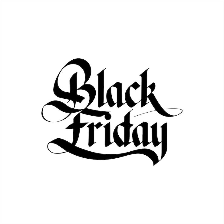 Vettore black friday testo tipografico