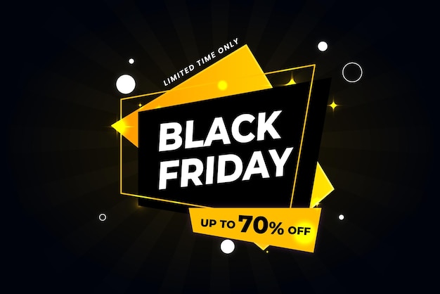 Black Friday vendite geometrico online shopping banner concept design astratto sfondo vettoriale