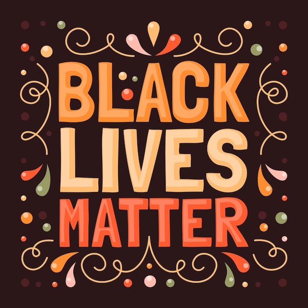 Black lives matter lettering illustrazione