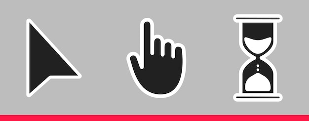 Black mouse hand cursor pointer icon flat style design vector illustration