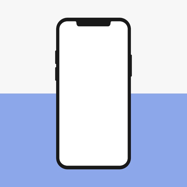 Black Notch Smartphone White Display Mockup Dispositivo moderno Illustrazione vettoriale