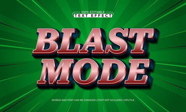 blast mode effetto di testo modificabile con uno stile di testo super e power