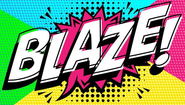 Blaze Word Pop Art su sfondo punteggiato