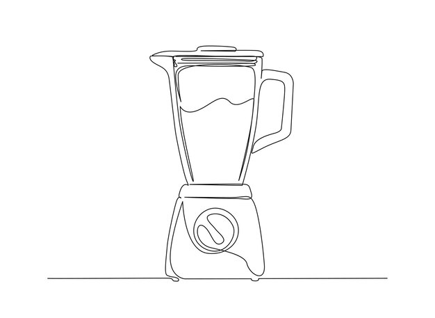 Blender o spremiagrumi vettore di una linea Disegno continuo di una linea di Blender Tratto modificabile