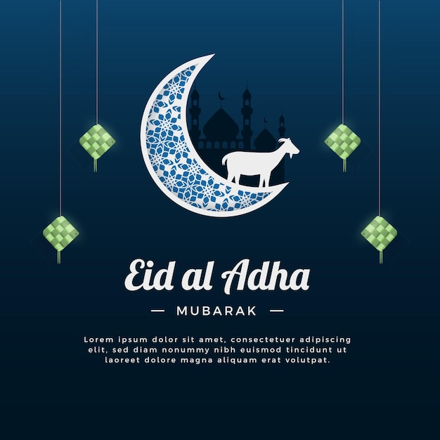 blu ramadhan eid ul adha immagini vettoriali modelli di banner per social media