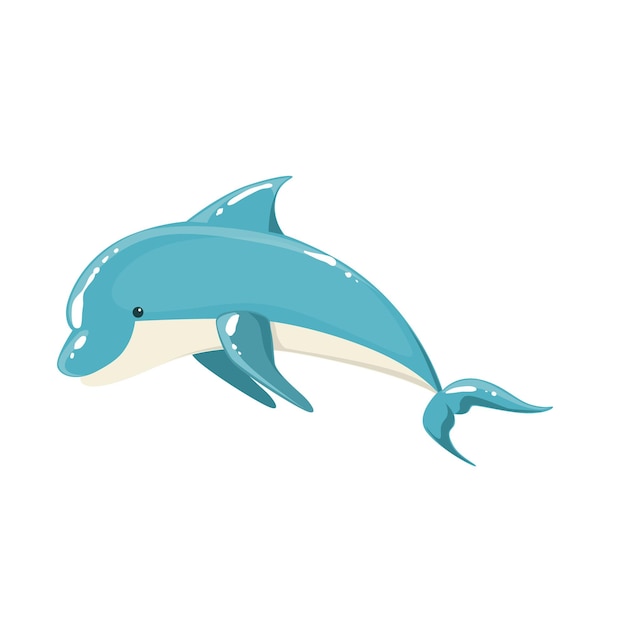 Blue Bottlenose Dolphin Jumping per spettacolo di intrattenimento realistico mammifero acquatico disegno vettoriale