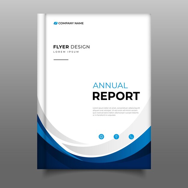 Blue business La relazione annuale copre il design moderno del modello