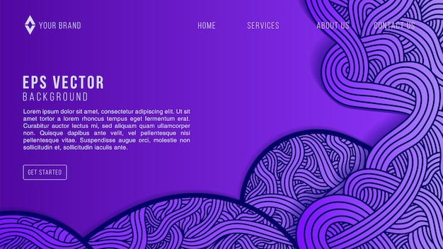 Blue Doodle Web Design Abstract Background Vettore Eps Per Sito Web, Landing Page, Home Page, Web Page