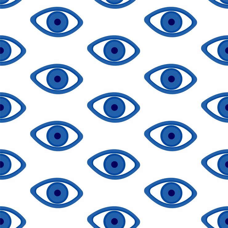 Vettore blue evil eye disegno senza cuciture