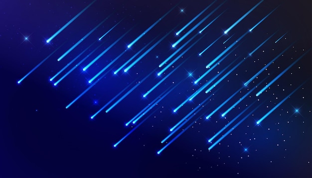 Blue gradient color neon glow astratto meteor background design