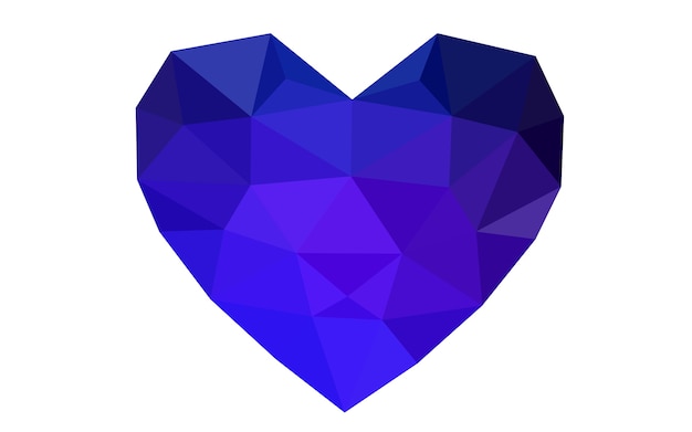 Blue vector abstract Triangle Geometrical Heart