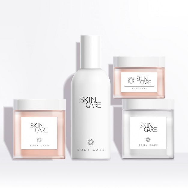 Body Scrub / Healthcare Jar and Body Care Set in Sfondo bianco