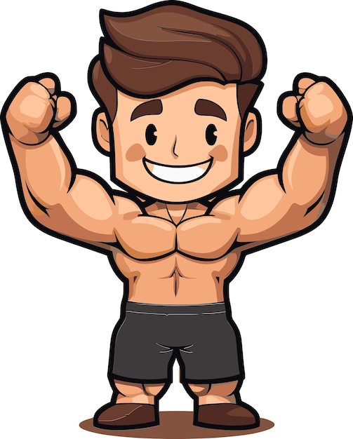 Bodybuilder Flexing in Ice Croquet World Sfida infinita Arte vettoriale