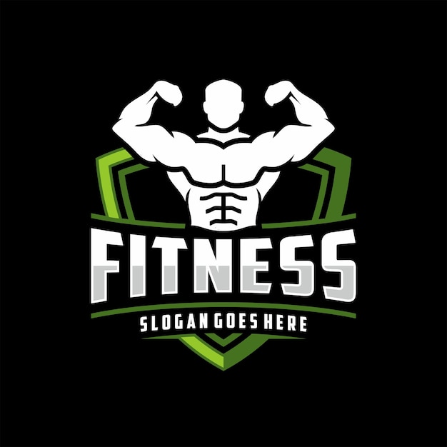 bodybuilding sport fitness logo icona modello vettoriale