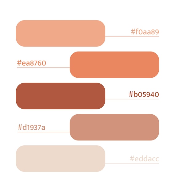 Boho tavolozza colori rosa terroso catalogo colori pastello corrispondenza colori RGB CMYK colori Pantone tavolozza colori armoniosi progettazione campione e modifica idea con codice esadecimale