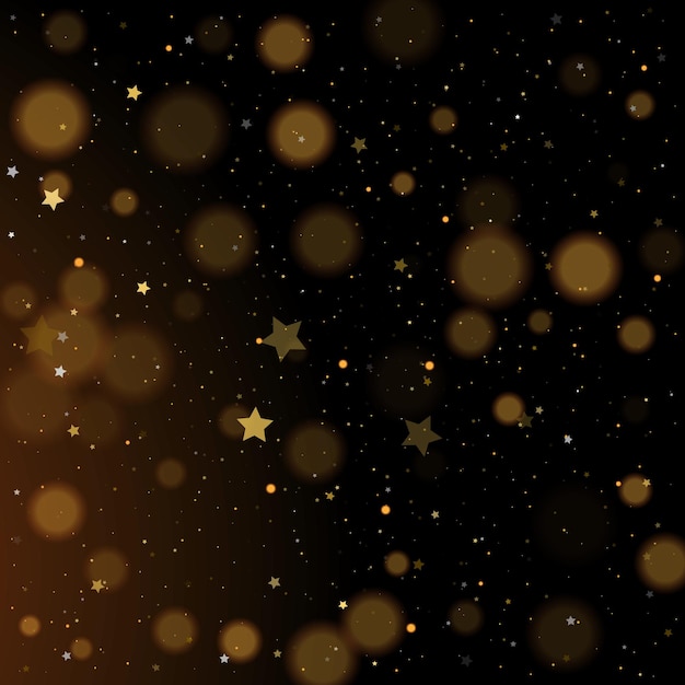 Bokeh oro lucido scintillante stelle dorate e argento coriandoli Glitter oro luci sfocate Natale luci dorate Sfondo di bagliore luminoso bokeh polvere di Natale concetto magico coriandoli stella