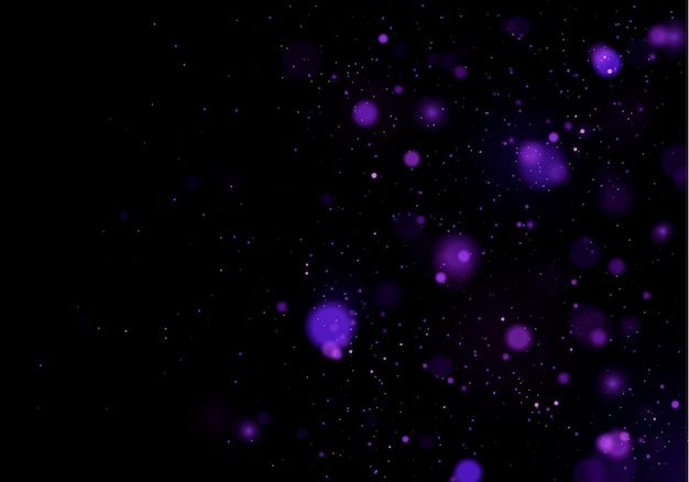 Bokeh sfocato luce su sfondo trasparente nero scuro modello di vacanze di Natale e Capodanno Glitter astratti sfocati stelle lampeggianti e scintille Vector Eps 10