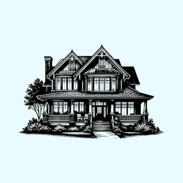 Bold Black House Silhouette Vector Design per progetti immobiliari e architettonici versatili