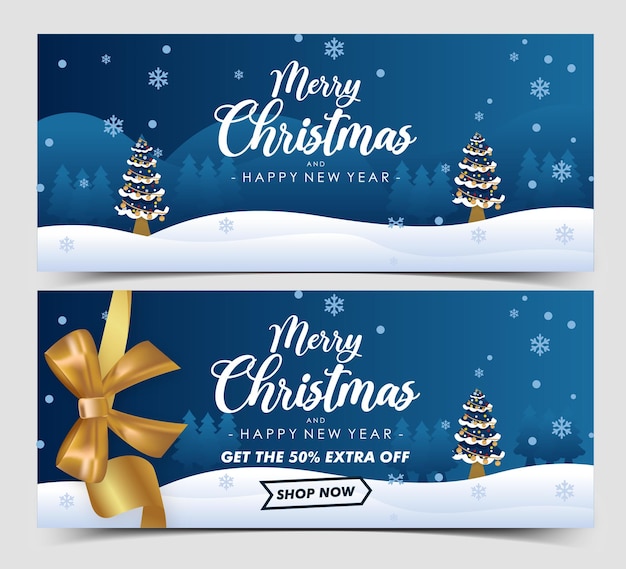 Bolello regalo di lusso blu di Natale Temlate Design