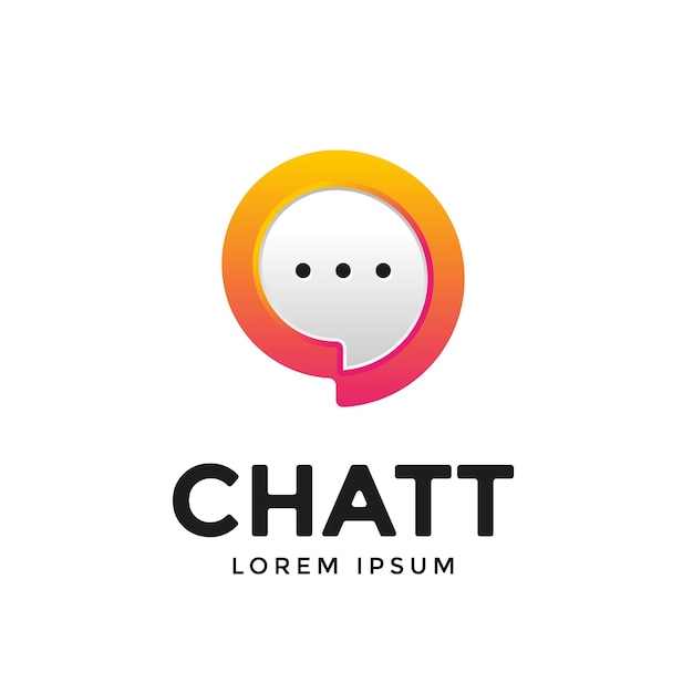 Bolla colorata chat logo disegno vettoriale